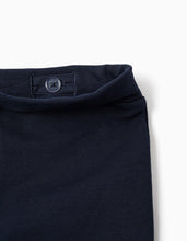 Carregar imagem no visualizador da galeria, Leggings à boca de sino cardadas para bebé menina, azul-marinho
