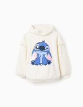 Carregar imagem no visualizador da galeria, Sweat Cardada com Capuz e Lantejoulas para Menina &#39;Stitch&#39;, Bege Zippy
