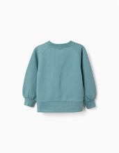 Carregar imagem no visualizador da galeria, Sweat Cardada com Estampado com Relevo, Verde-Claro Zippy

