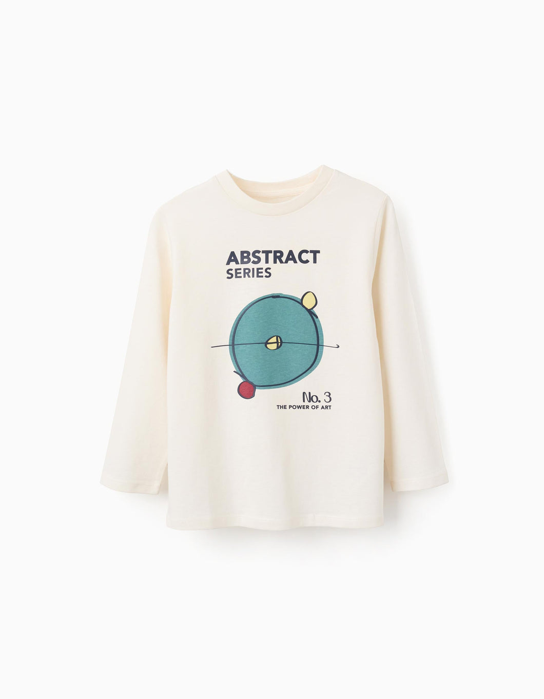 T-shirt de Manga Comprida para Menino 'The Abstract Series', Bege Zippy