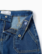 Carregar imagem no visualizador da galeria, Calças de Ganga com Costuras em Relevo para Menina &#39;Wide Leg&#39;, Azul Zippy
