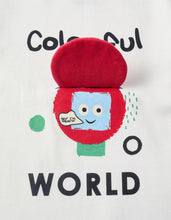 Carregar imagem no visualizador da galeria, T-shirt de Manga Comprida em Algodão para Bebé Menino &#39;World&#39;, Branco Zippy
