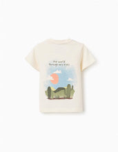 Carregar imagem no visualizador da galeria, T-shirt de algodão com estampado frontal para bebé menino, bege
